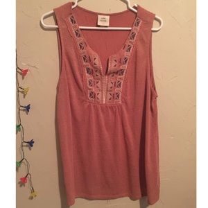 Knox Rose Embroidered V Neck Tank Top
